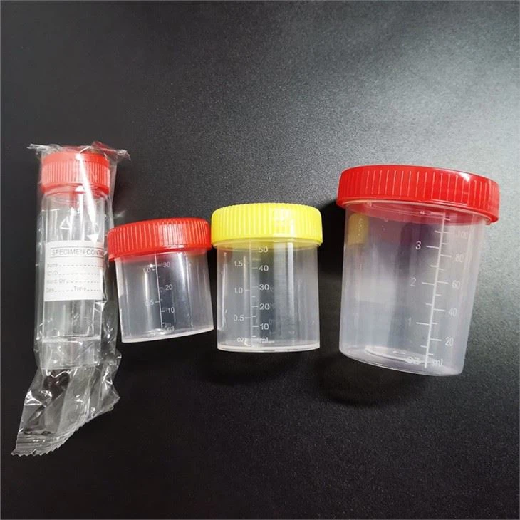 Hospital Sterile Stool Urine Container With Spoon 30ml 60ml 90ml 120ml